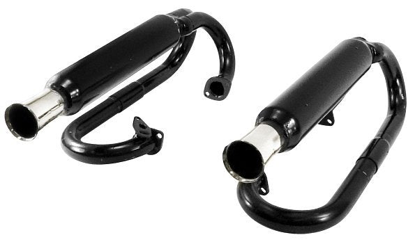 Dual Exhaust Black with Chrome Tips without Heater Box