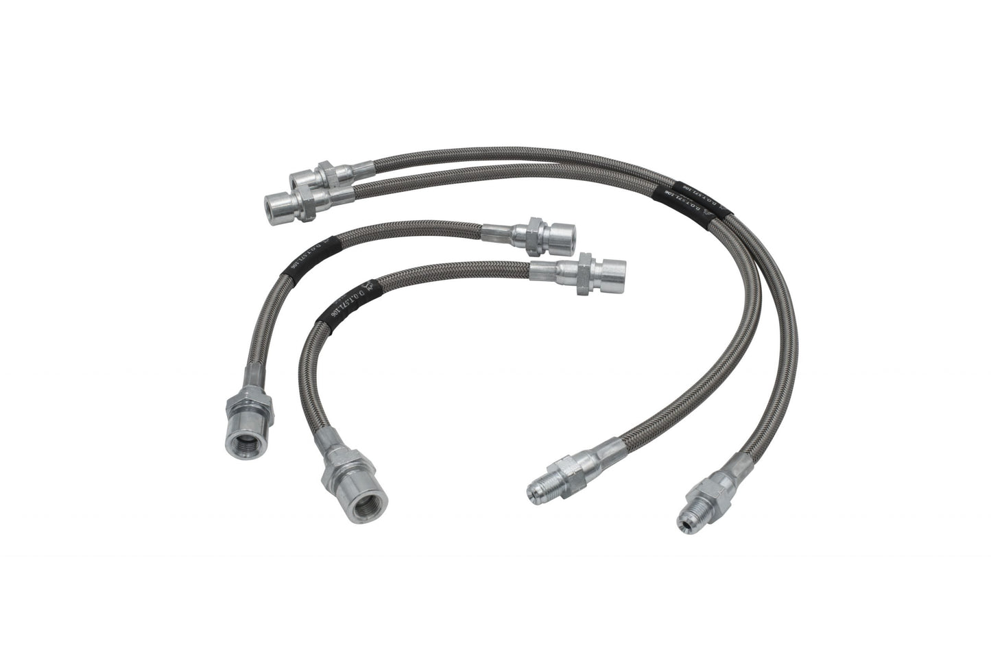 4 Piece Braided Stainless Brake Line Kit, T1 58 64