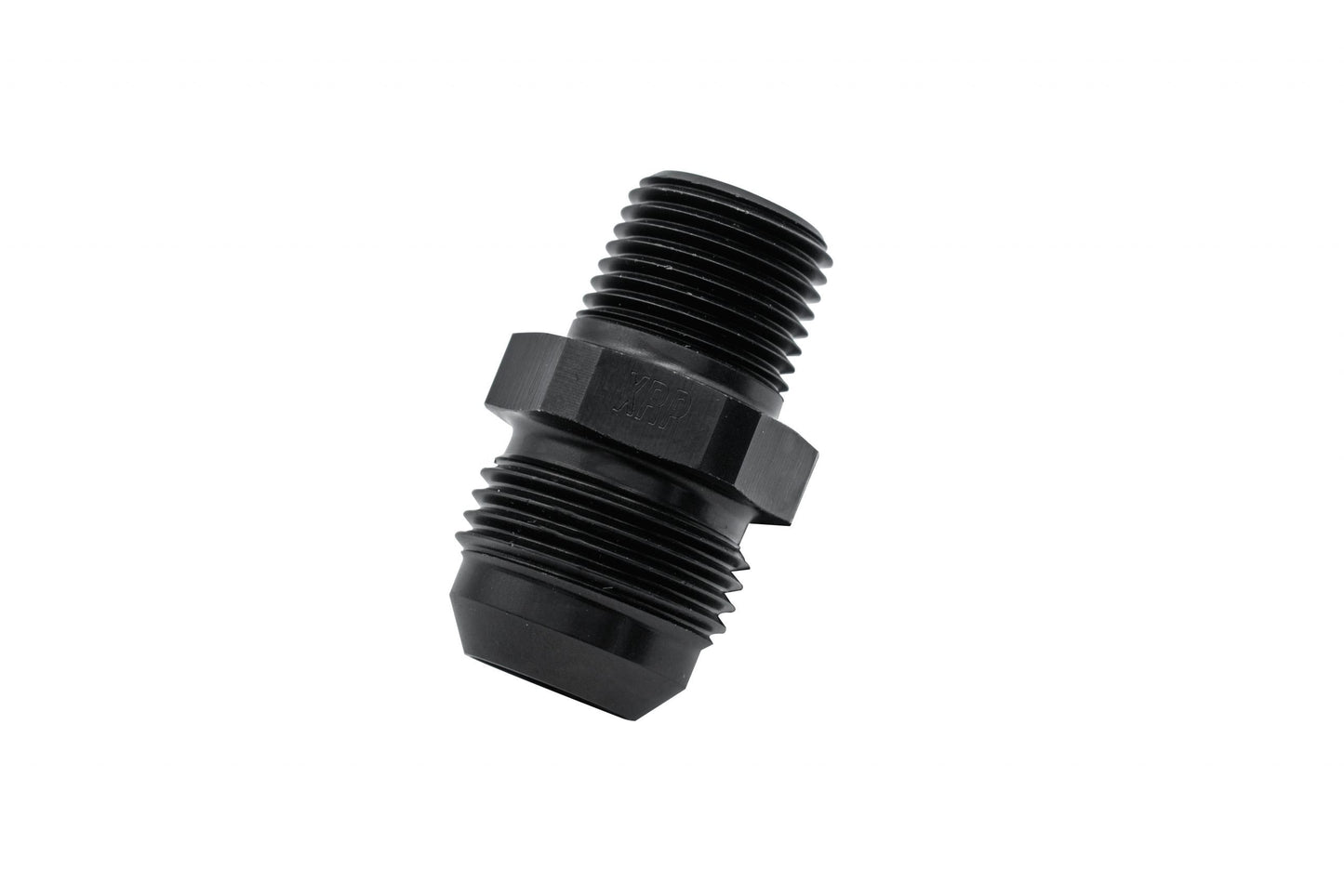 ADAPTER, 12 FLARE TO 1/2 NPT ALUMINUM BLACK ANODIZED
