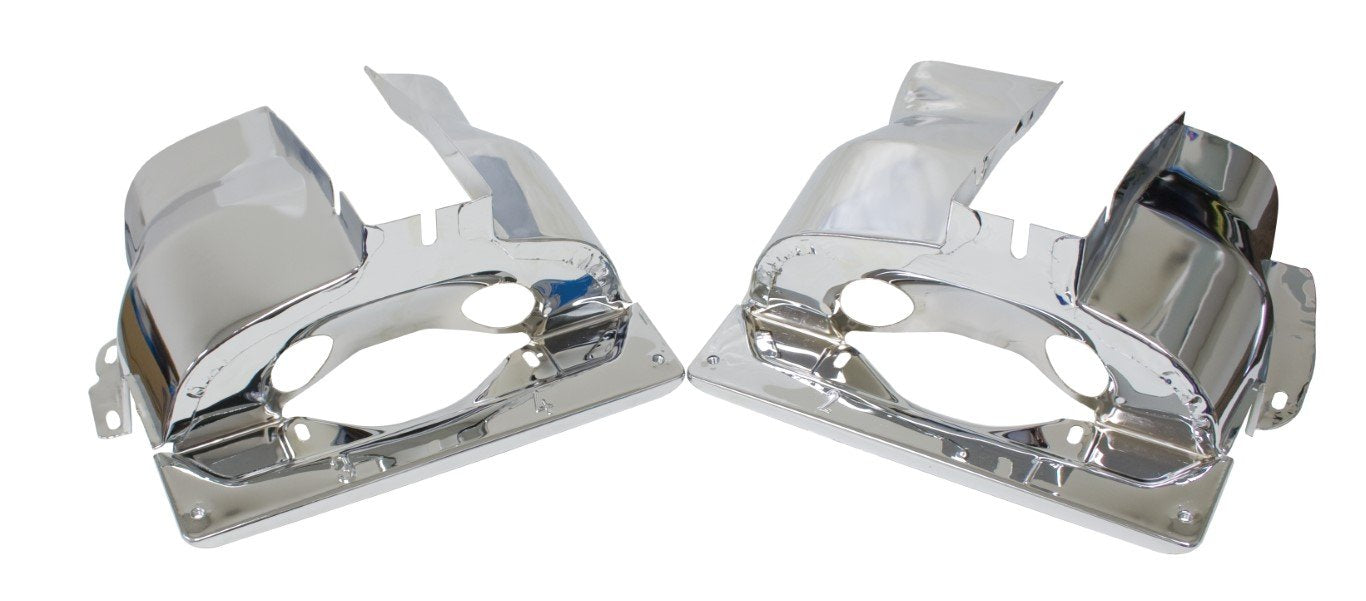Dual Port Cylinder Shrouds, Chrome, Pair Bulk Pack, 5 Sets per Pack