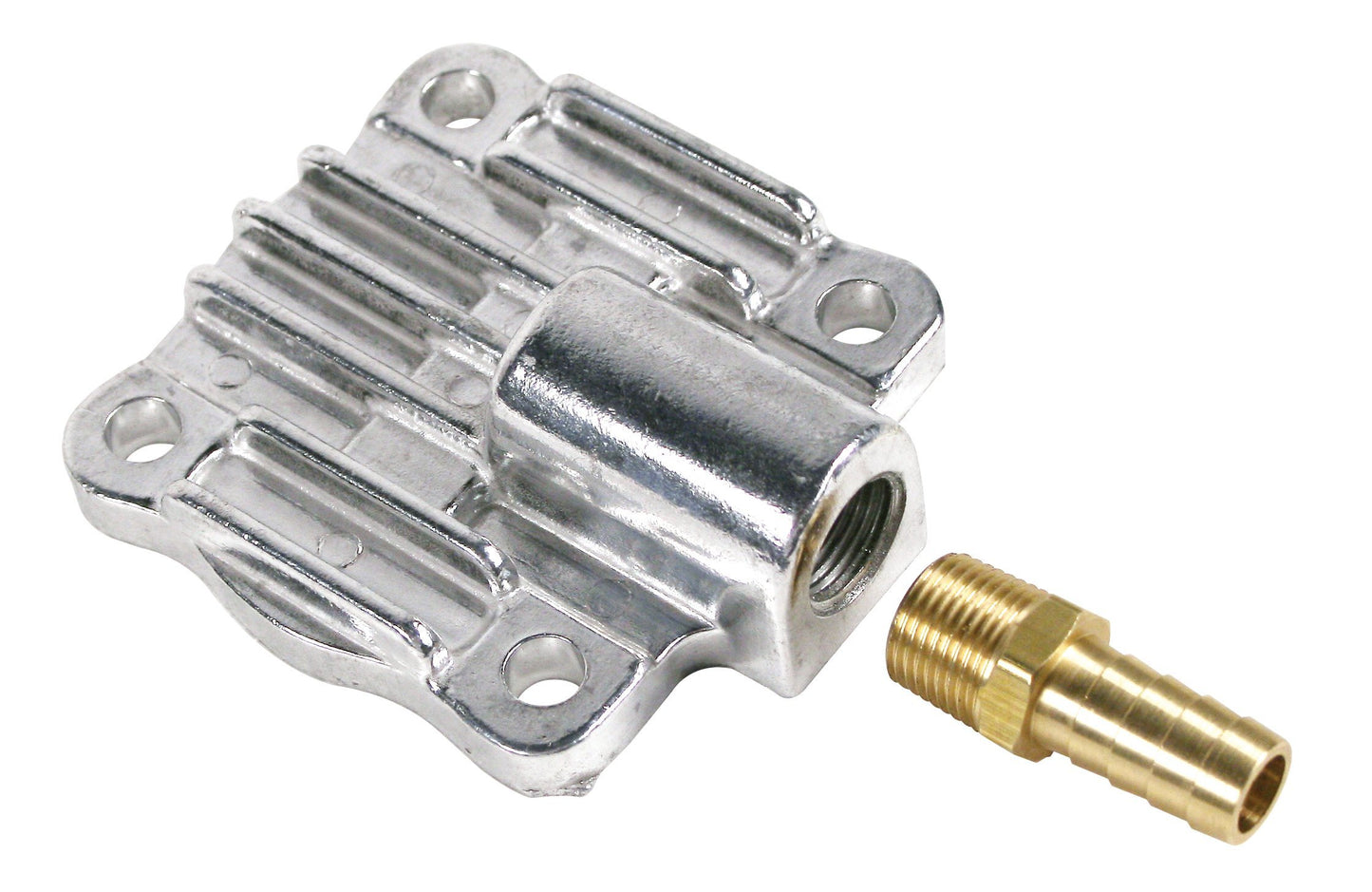 Oil Pump Cover with Fitting and Gasket, Aluminum