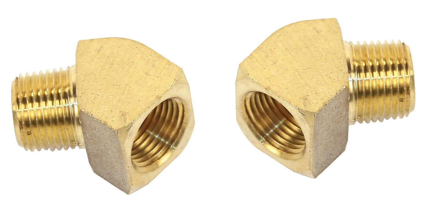45 Degree 3/8" Male x 3/8" Female, Pack of 2