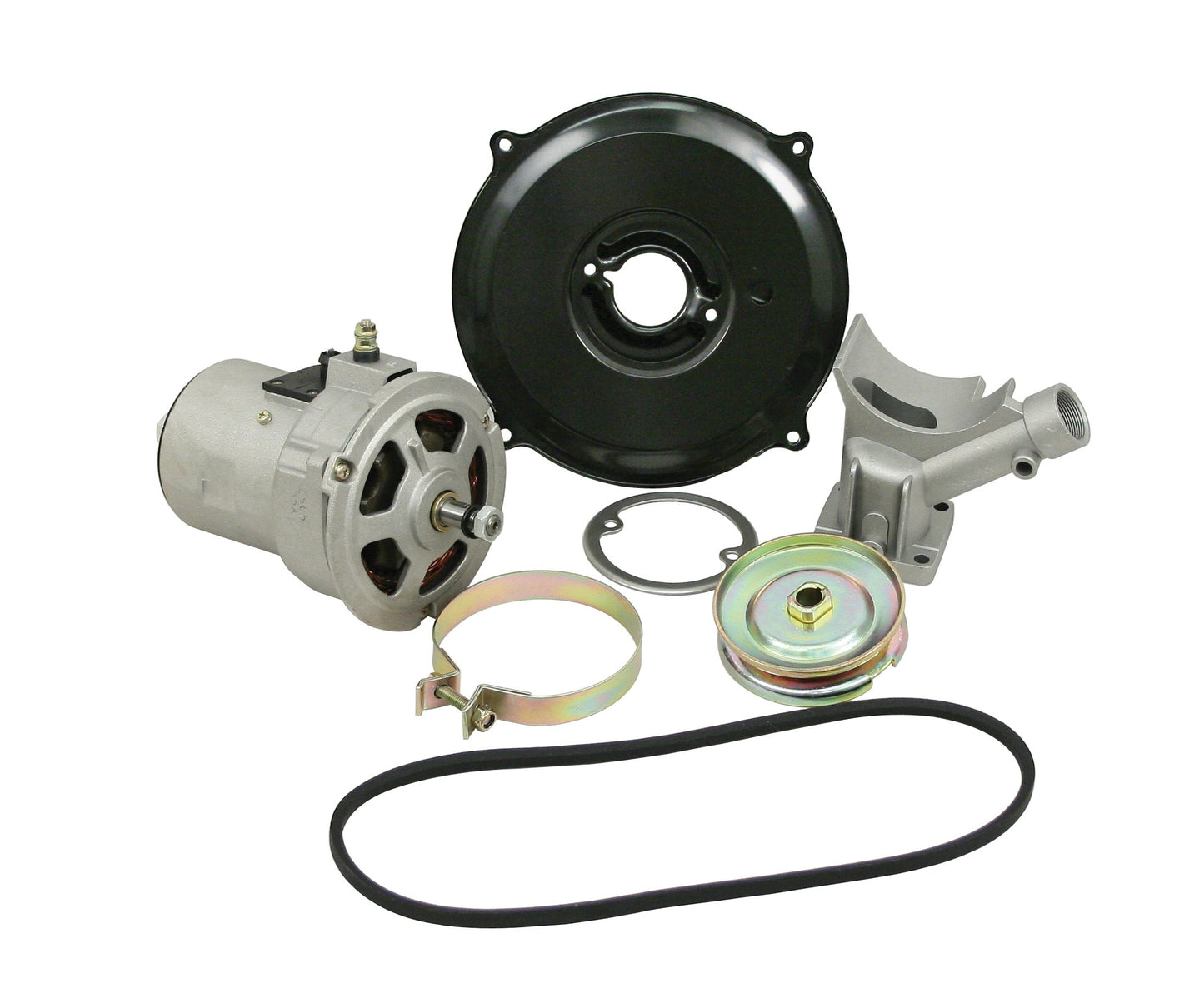 Alt. Conversion Kit with Zinc Pulley & Belt