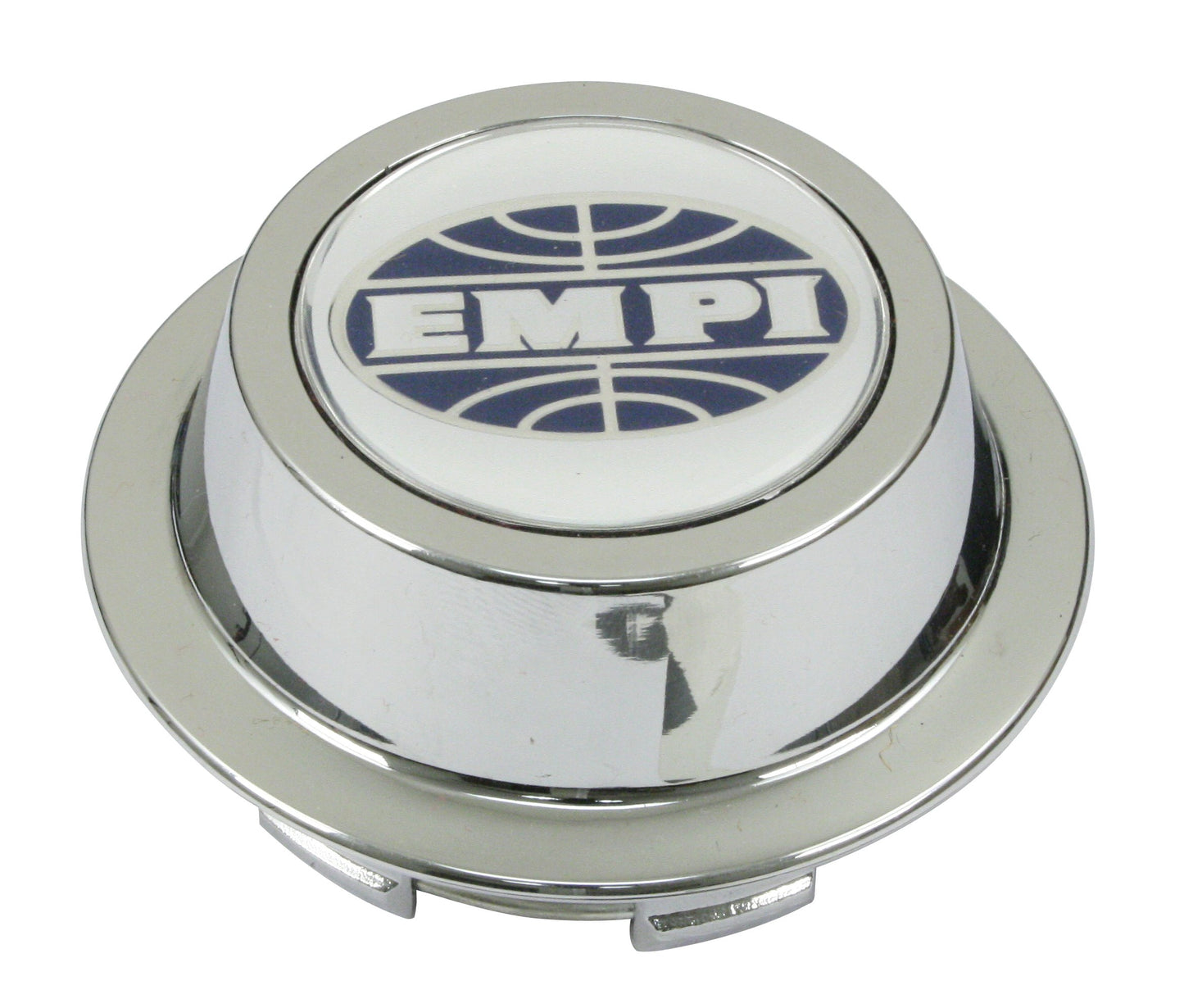 Cap Only with EMPI Logo, Push On Chrome Plated Plastic with Ring 9707 Standard Cap Packaged with Wheel, 5/8" Inside Height*