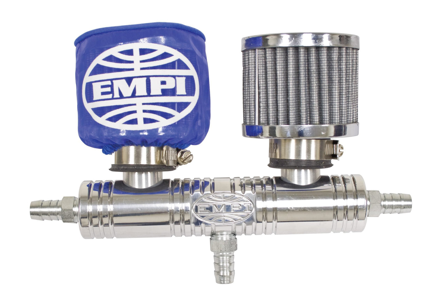Billet Breather Tube with Blue Filter Covers
