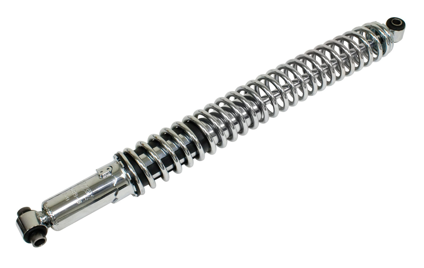 Extended Length – 23.45" Non Compressed / 14.80" Compressed. Front Link Pin, Rear All, Extended Chrome, Boxed, Pair.