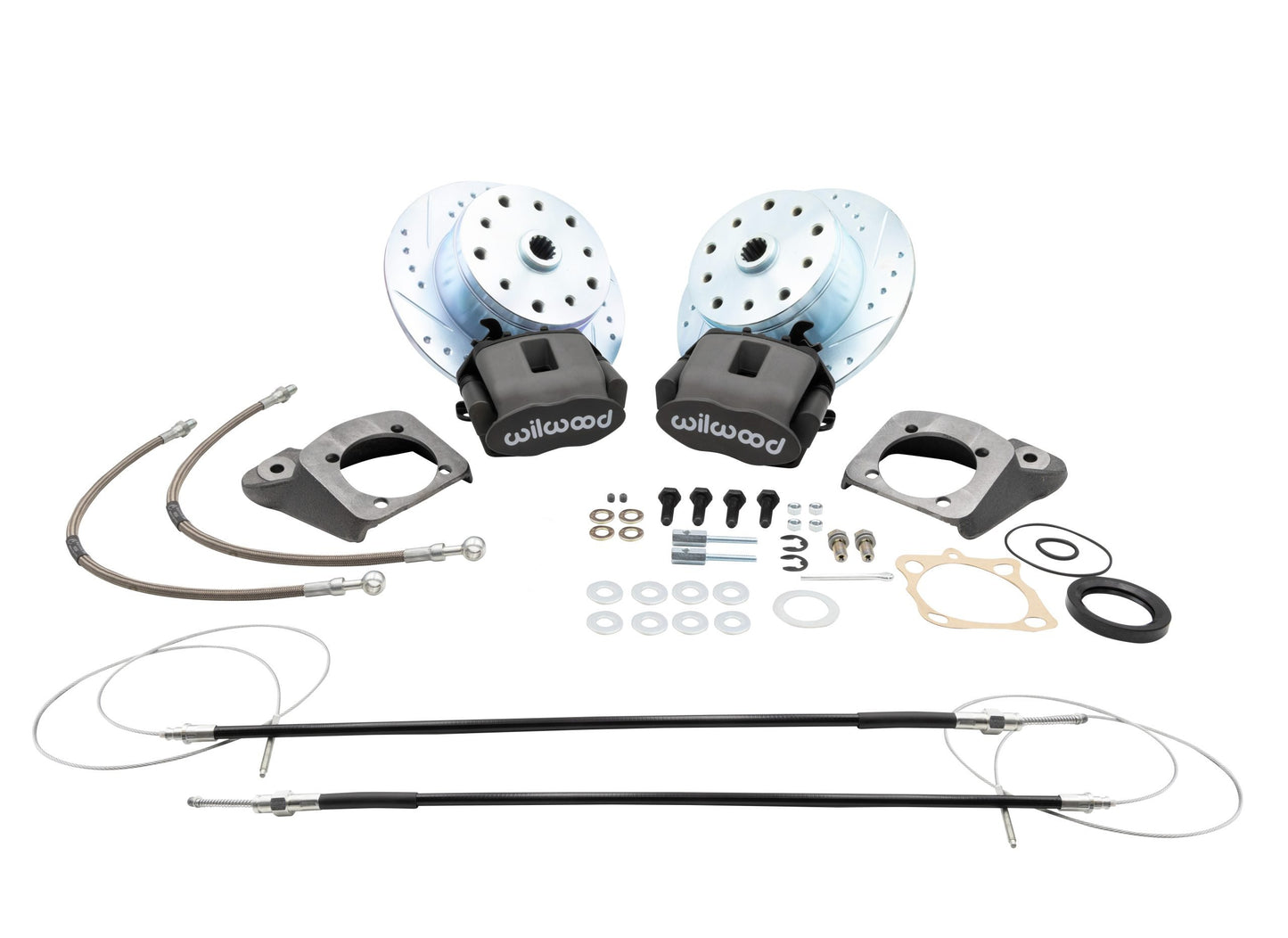 EMPI Rear Disc Brake Kit Type 1, 58 67 Double Drilled, 5x130 / 5x4.75 Silver Calipers