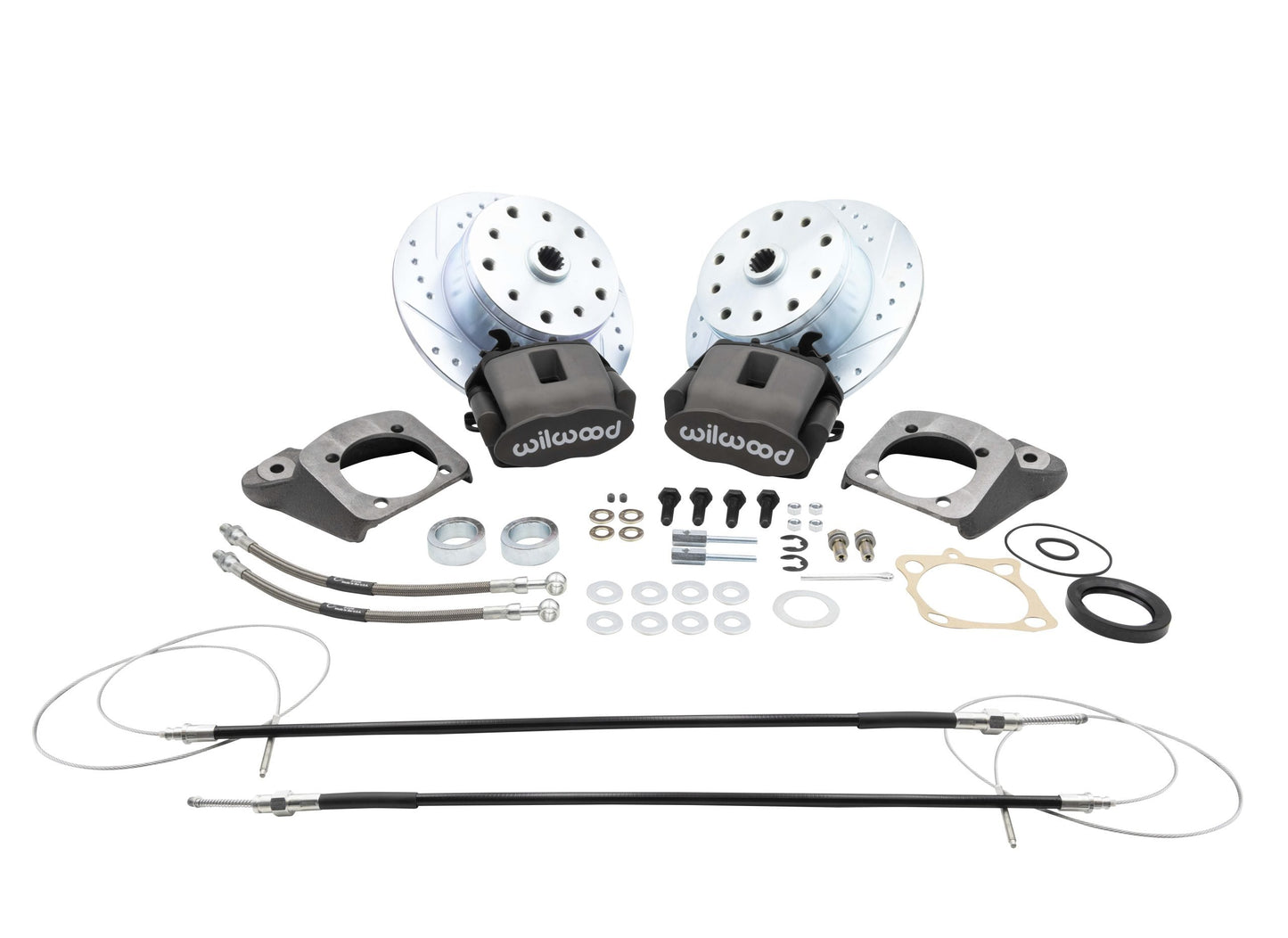 EMPI Rear Disc Brake Kit Double Drilled, 5x130 / 5x4.75 Type 1, 73 77, Silver Calipers