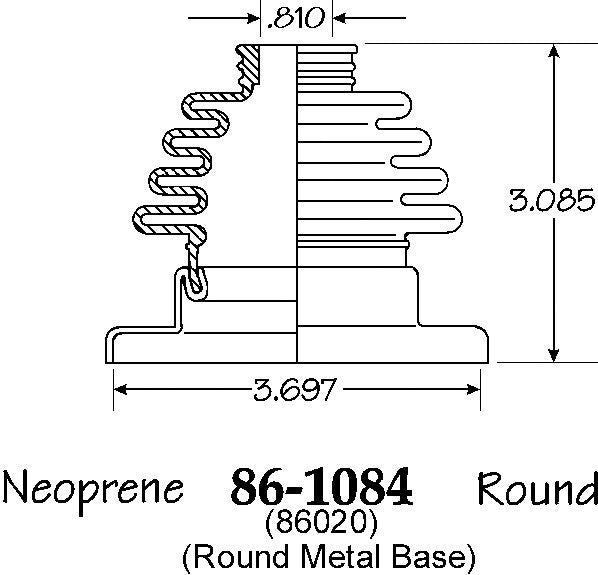 I.R.S. Boot with Flange, Type 1, Black, Bulk, Each (Ref. P/N: 113 501 149) I.D. of Metal Flange 46.77mm