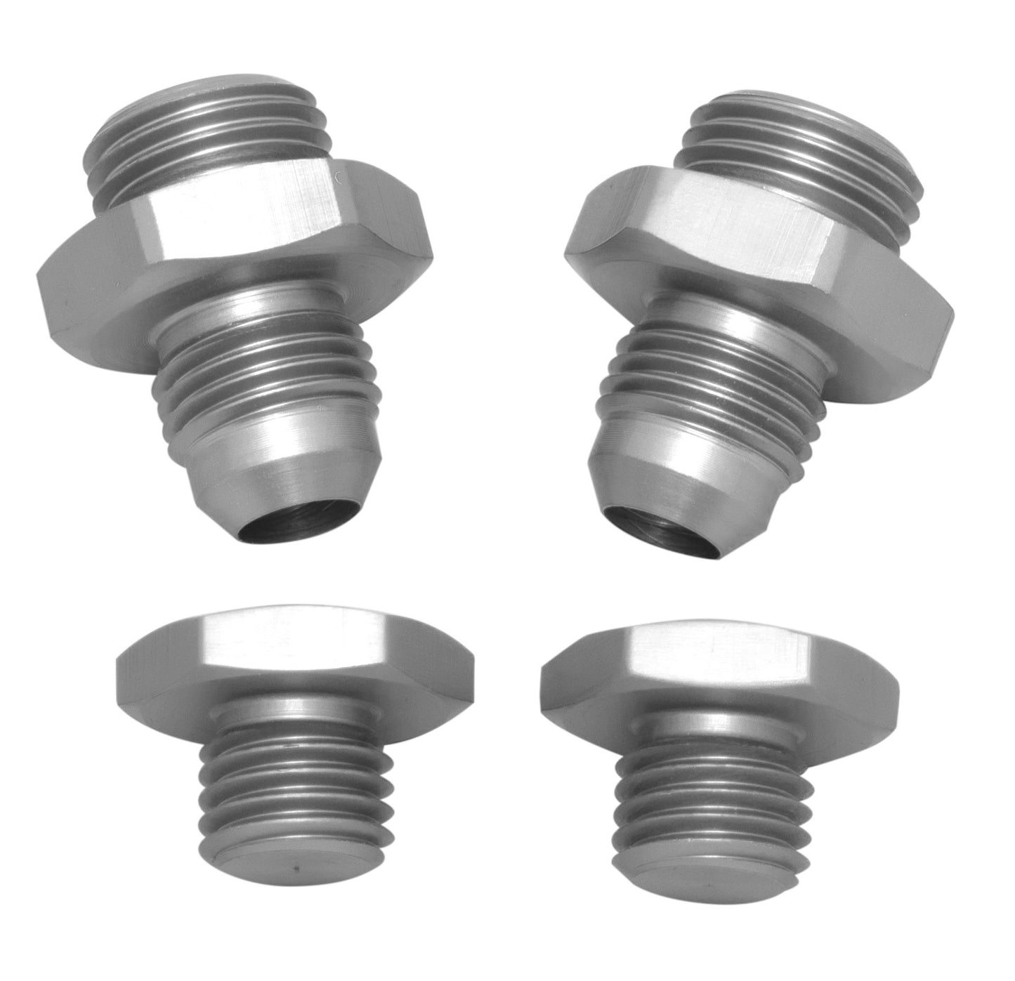 JayCee Pro Fuel Inlets, AN 8 Silver, Sold in Pairs