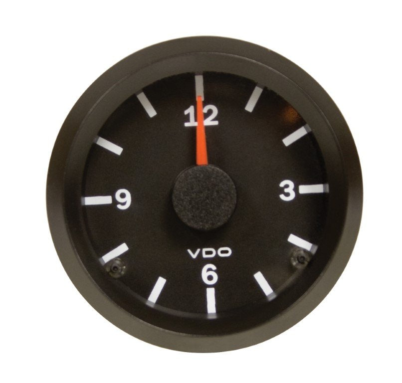 Black-Analog-Clock,-12V,-2-1/16"-(52mm)-Dia.