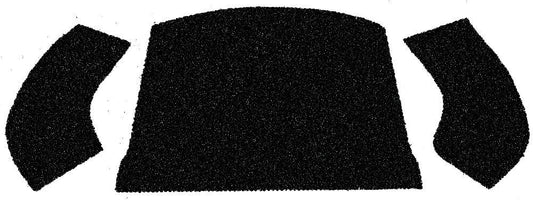 56 72 Type 1 & Super Beetle Conv. Rear Well Carpet Kit, 3 Piece, Black