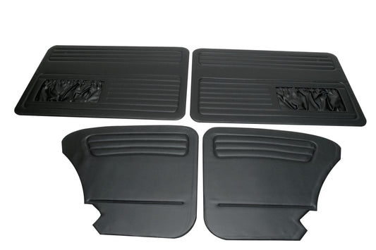 4 Piece Universal Door Panel Kit, Type 1 & S/B 65 77, Exc. Convertible, Black Bulk Pack, 5 Sets per Pack