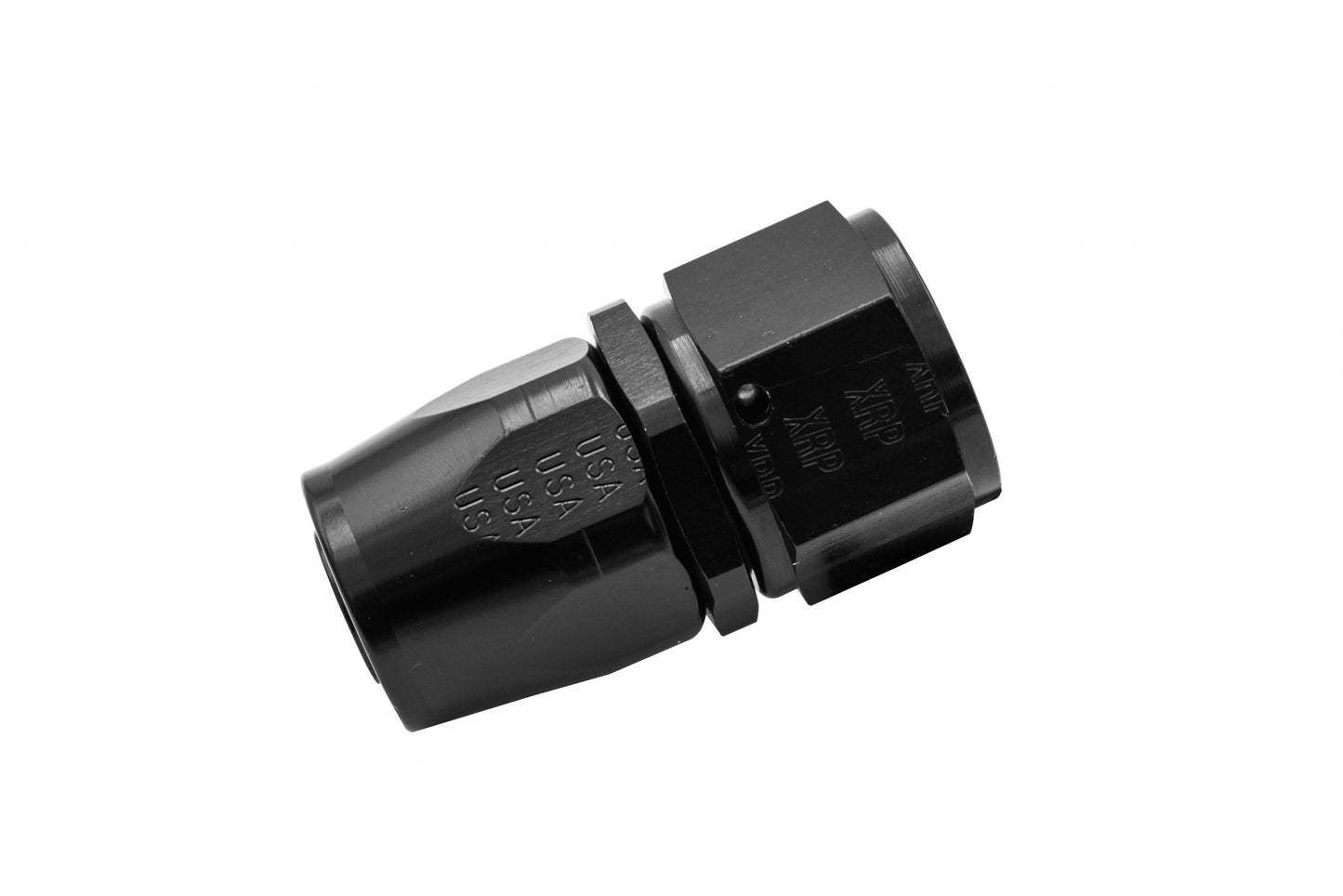 XRP  10 STRAIGHT HOSE END   ALUMINUM   BLACK ANODIZED