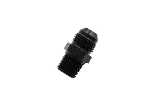 ADAPTER,  8 FLARE TO 3/8 NPT   ALUMINUM   BLACK ANODIZED