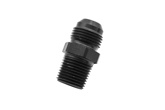 ADAPTER,  10 FLARE TO 1/2 NPT   ALUMINUM   BLACK ANODIZED