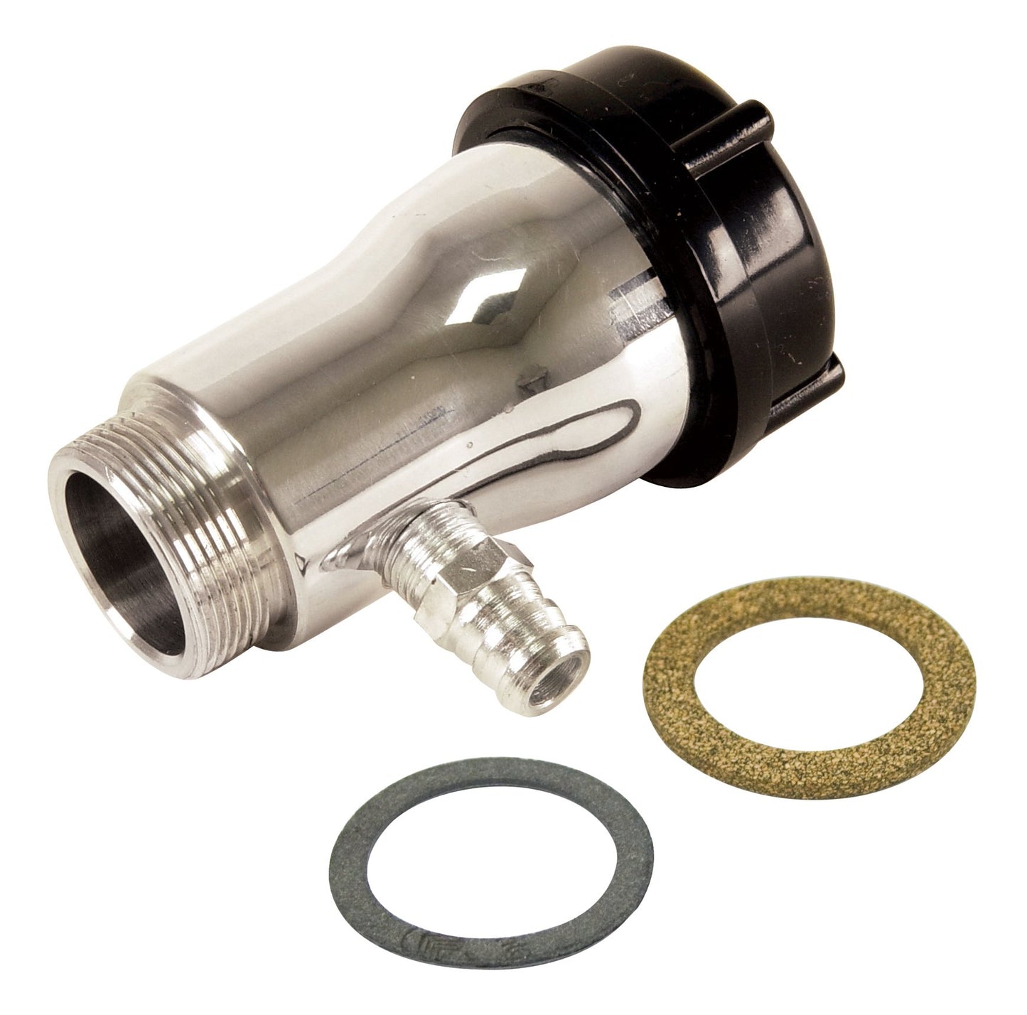 Vented Oil Filler Tube   Polished with Plastic Cap