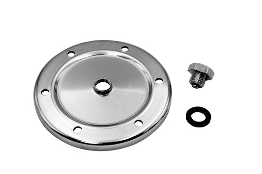 Chrome Sump Plate withÂ Chrome Drain Plug