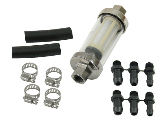 Fuel Filter Kit, withÂ Hose & Clamp, Fits 1/4", 5/16" and 3/8" fittings