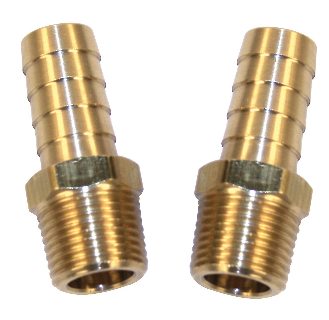 3/8" Male with 3/8" Hose Barb, Pack of 2