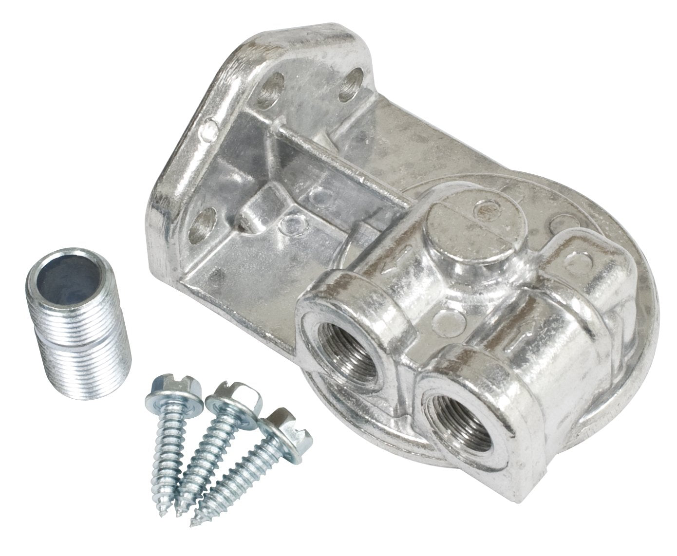 Oil Filter Adapter withÂ Nipple, Ports Left