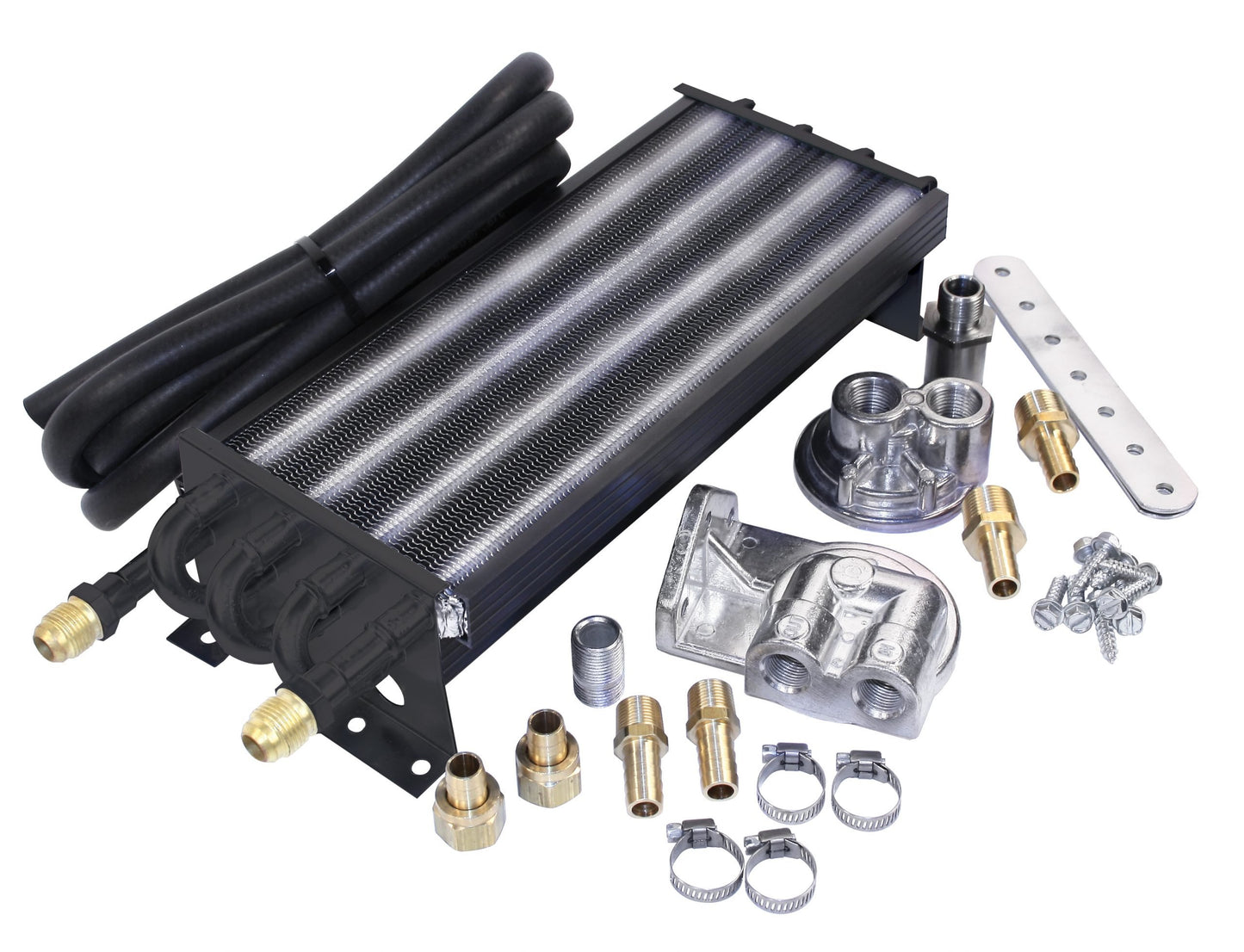 Universal 8 Pass Oil Cooler Kit with Bypass Adapter Kit