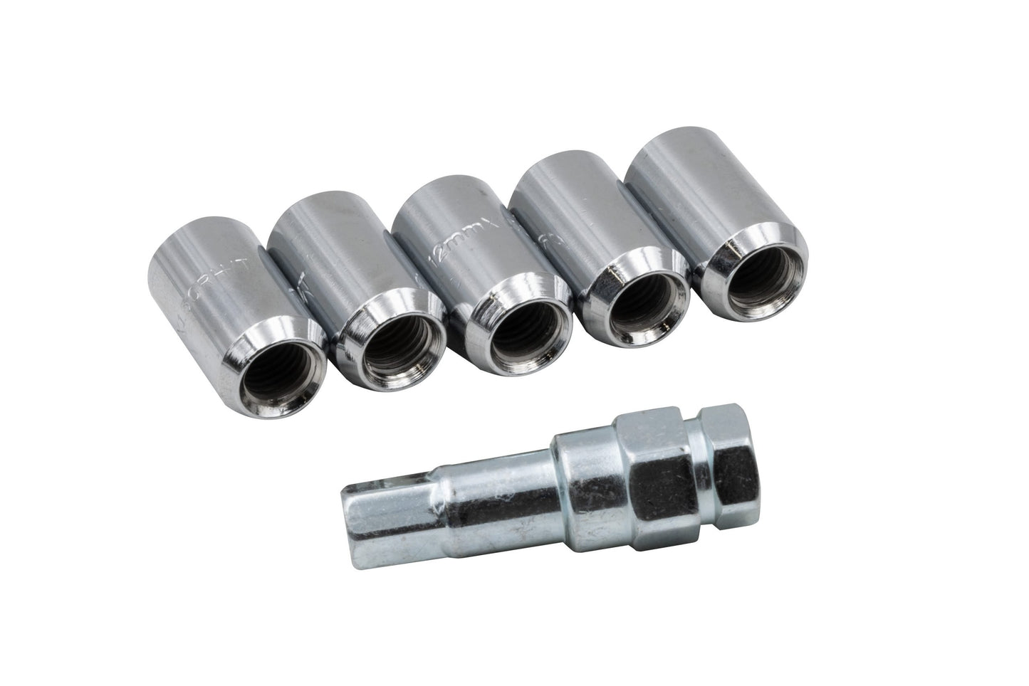 12mm Small Dia, 60 Degree, for all 5x112 wheels Chrome withÂ tool, Set of 5