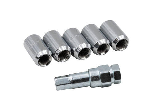12mm Small Dia, 60 Degree, for all 5x112 wheels Chrome withÂ tool, Set of 5