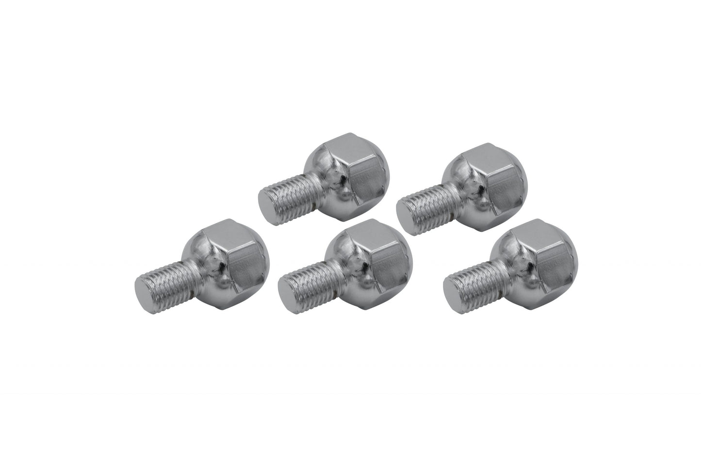 Chrome Lug Bolts   M12 1.5, 15mm Long, Set of 5, Steel Wheels