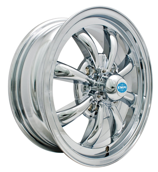 GT 8 Wheel, Chrome, 15x5Â½, 4x130, 30mm Offset, 4.375â€