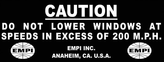 Caution 200 M.P.H., 3 3/4" x 1 1/2", Pack of 100