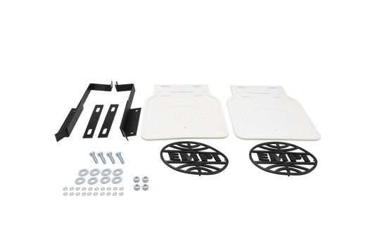 Mud Flaps, White with Black Logo, Type 2, thru 72, Pair