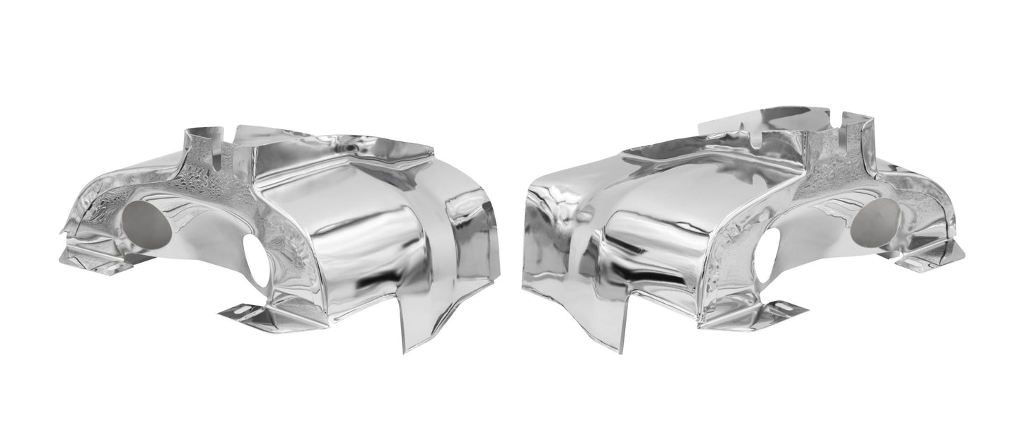 Off Road Dual Port Shrouds, Chrome, Pair