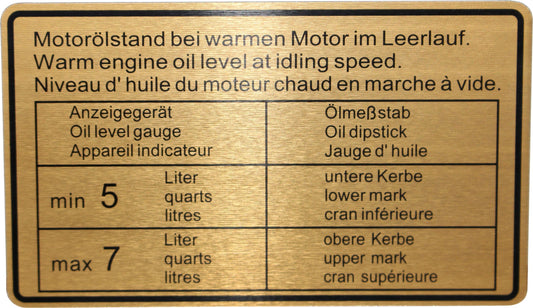 BODY DECAL OIL LEVEL 911