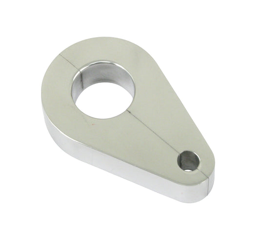 Polished Aluminum Brake Line Bracket, 1"