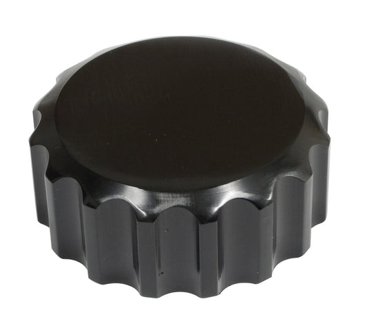 Billet Black Oil Filler Cap with Grooves