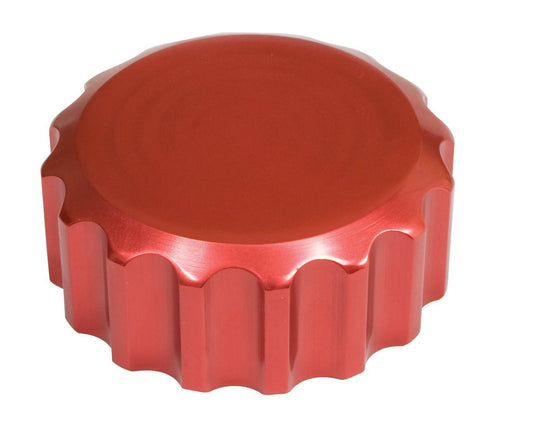 Billet Red Oil Filler Cap with Grooves