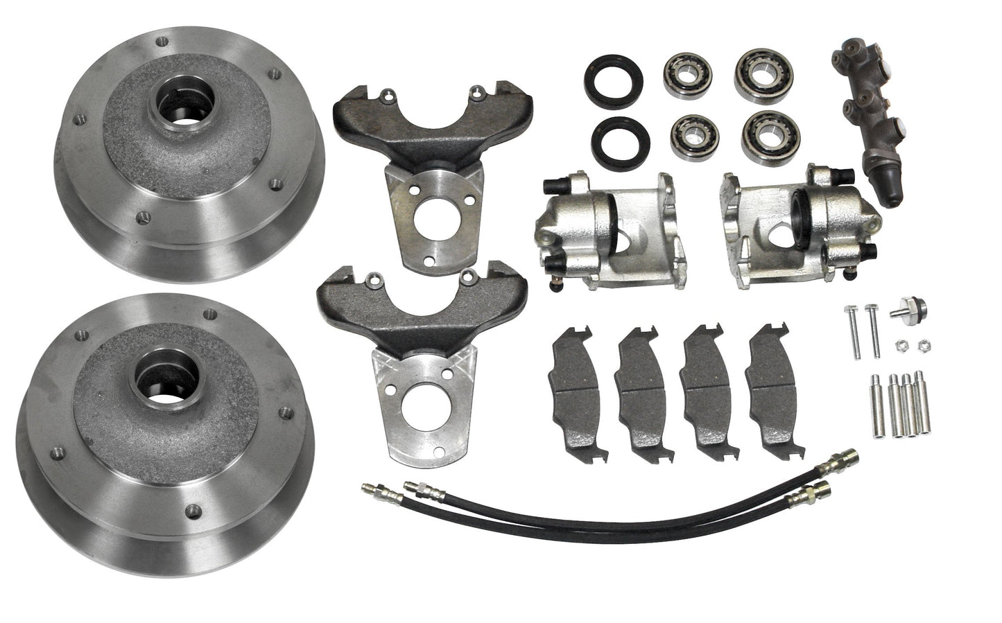 Zero Off Set Front Disc Brake Kit Link Pin, 5 Lug, 5x205 to '65 with Dual M/C