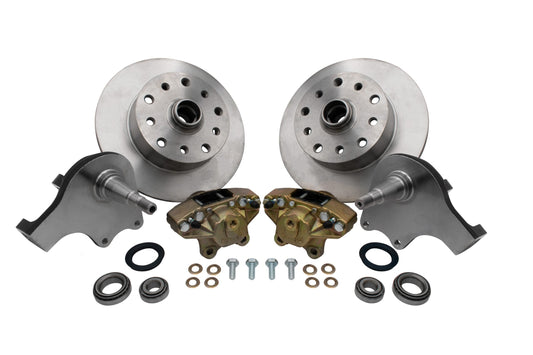 Front Disc Brake Kit, Drop Spindles w/ Ball Joint Suspension, Double Drilled Discs 5x130mm / 5x4.75"