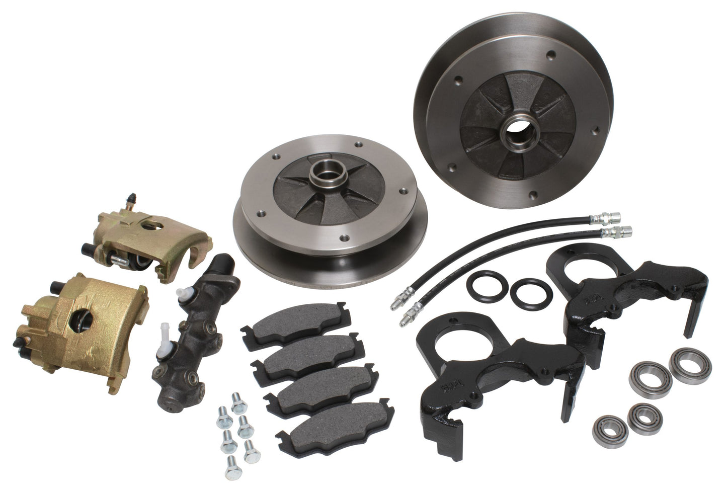 Front Disc Brake Kit, Ball Joint Suspension, Zero Off Set, 5x205, Type 1 68 â€“ 77, Includes Master Cylinder