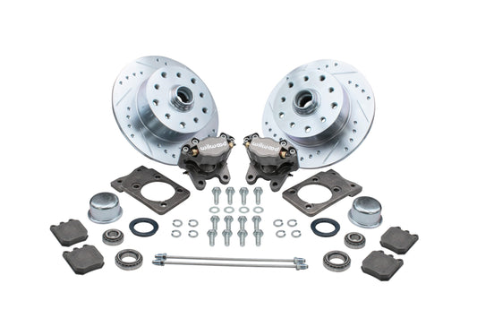 Front Disc Brake Conversion Kit Super Beetle, 71 79 Double Drilled, 5x130 / 5x4.75 Silver Calipers