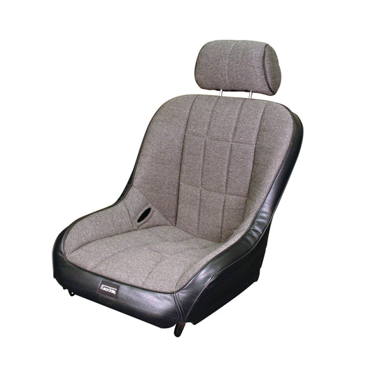 Race Trim Black Vinyl / Tweed Fabric Wide Low Back Seat Cover