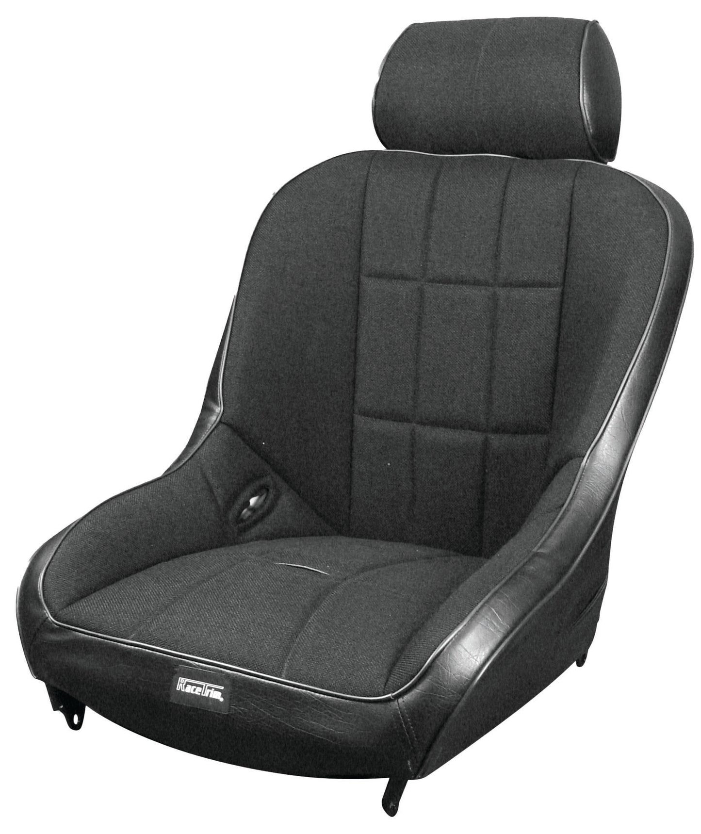 Wide Low Back Seat Black Vinyl / Black Fabric