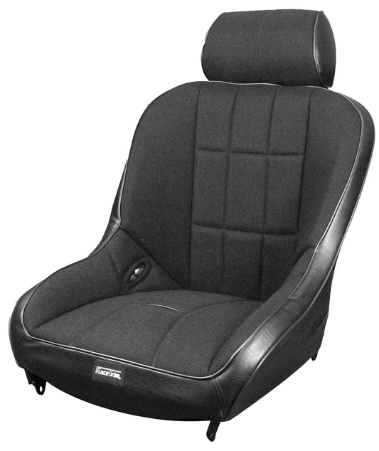 Race Trim Black Vinyl / Black Fabric Wide Low Back Seat Cover