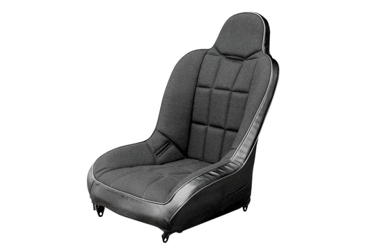 Race Trim Black Vinyl / Black Fabric Wide Hi Back Seat Cover