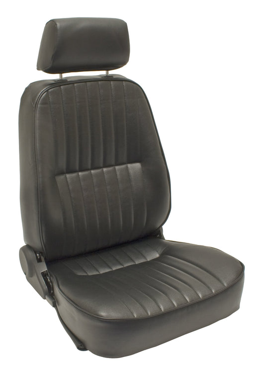 Low Back Seat with Headrest Only, Right Side, Black Vinyl, Each