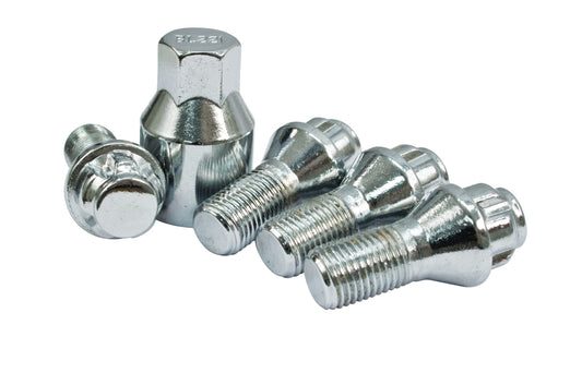 14mm 1.5, 60 Degree, Bolt, 23mm threaded area, Set of 4