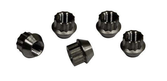 Alloy Lug Nuts, Black, M14 1.5, Set of 5