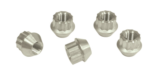 Alloy Lug Nuts, Raw, M12 1.5, Set of 5