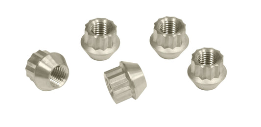 Alloy Lug Nuts, Raw, M14 1.5, Set of 5